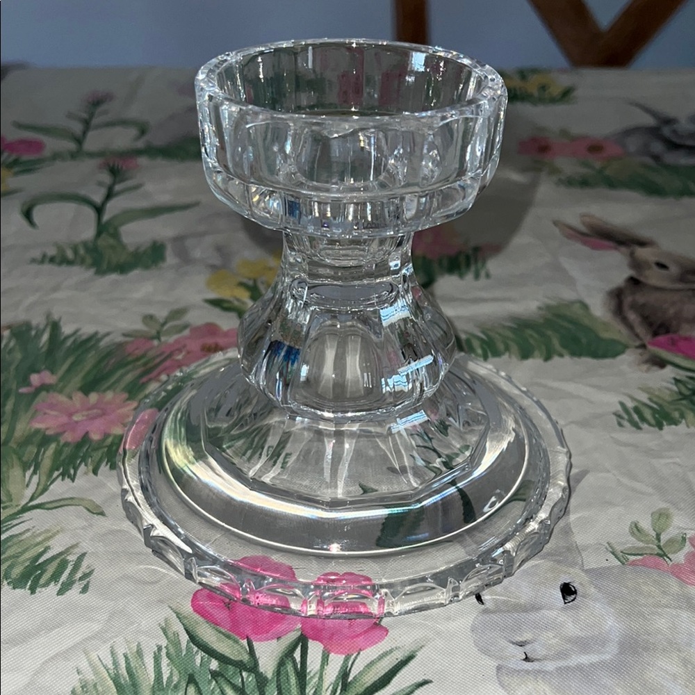 Vintage, Elegant Clear Glass Candle Holder